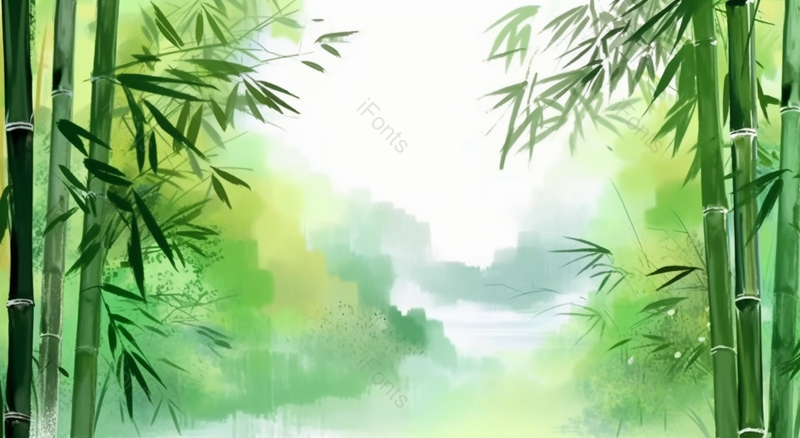 中国风翠绿色竹林水彩画背景,插画/手绘图,插画/手绘图库,插画/手绘图下载,插画/手绘